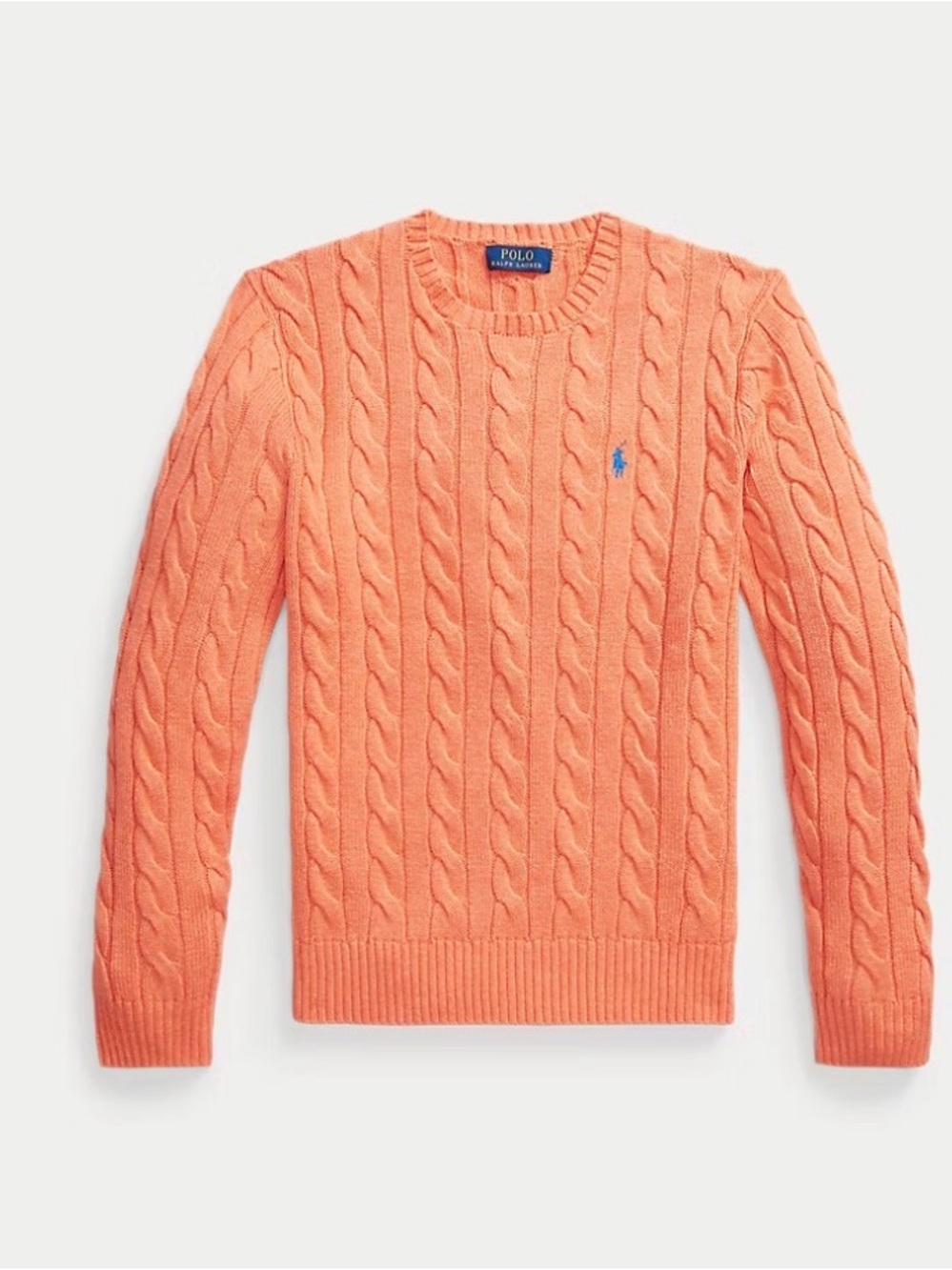Polo by Ralph Lauren Men's Cable Knit Crewneck Sweater - Coral